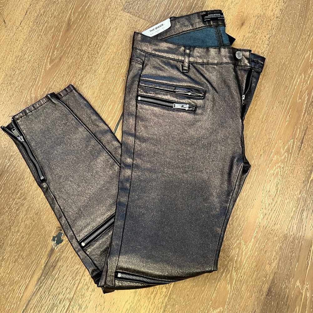 Zara metallic jeans